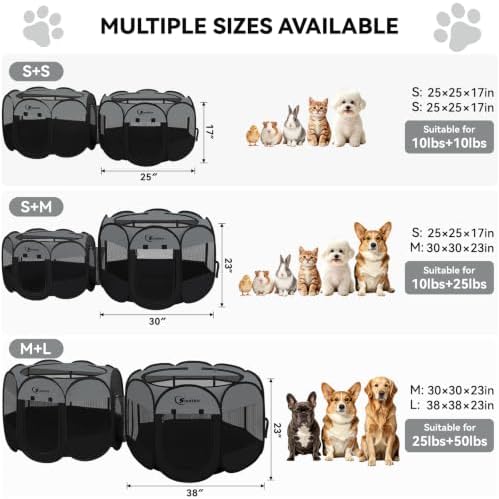 Dog Cat Playpen 2-in-1 Indoor Outdoor for Puppy Pet Recovery After Surgery - Image 2