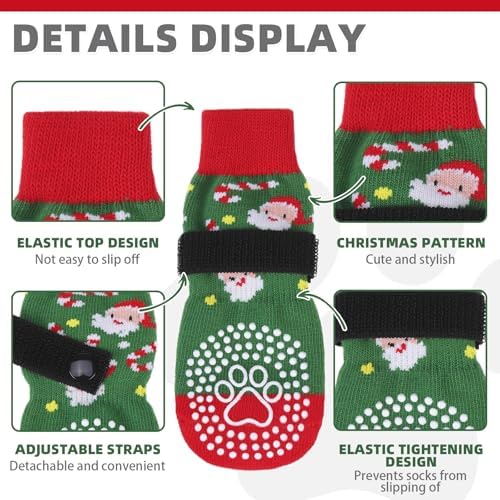 KOOLTAIL Anti Slip Dog Socks for Hot/Cold Pavement to Prevent Licking Paws, Dog Boots&Paw Protector with Grippers for Hardwood Floors, Traction Control No Twist Booties for Small Medium Large Dogs - Image 2