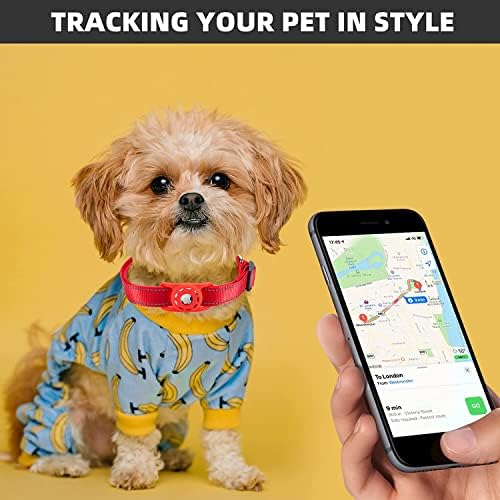 Dog Collar, Compatible with AirTag, Nylon Pet Kitten Puppy Collar for Small Dogs, Red,XS: 8''-12'' Neck - Image 5