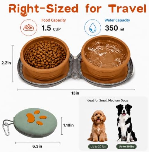 2-in-1 Collapsible Dog Travel Bowl Portable Silicone Carabiner - Image 4