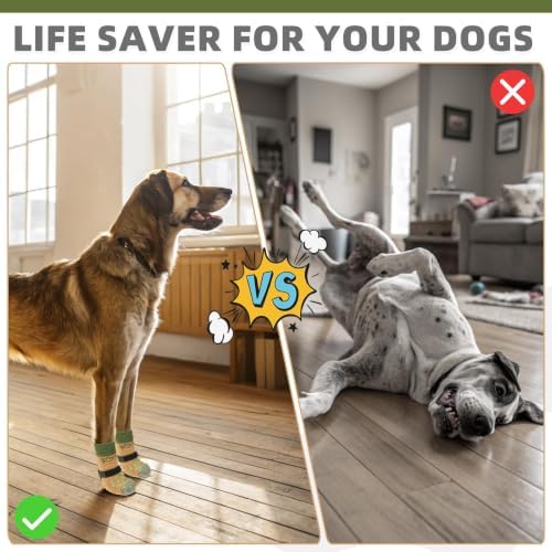 KOOLTAIL Dog Socks for Hot/Cold Pavement to Prevent Licking Paws for Small Medium Large Senior Dogs,Dog Boots&Paw Protector for Hardwood Floors Anti Slip,Traction Control No Twist Grip Booties XL - Image 4