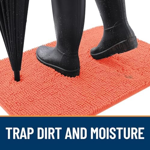 OLANLY Dog Door Mat for Muddy Paws 30x17, Super Absorbent Chenille Mud Mat - Image 2