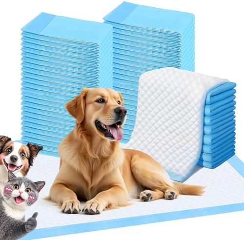 FluffyDream Super Absorbent Waterproof Dog and Puppy Pet Training Pad, Housebreaking Pet Pad,Blue (23.6"x23.6"（40PCS）) by FluffyDream