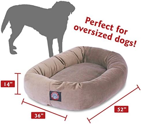 Majestic Pet Suede Calming Dog Bed, 52 Inch X-Large, Round, Washable, Stone - Image 3