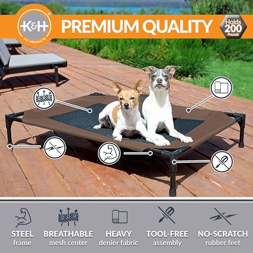 K&H Outdoor Elevated Dog Bed for Medium & Large Pets, Chocolate, 42x30in - Image 2