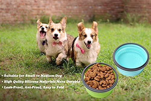 2 Pack Collapsible Silicone Travel Dog Bowls with Lids - Portable Pet Feeders, 17 oz 500ml - Image 4