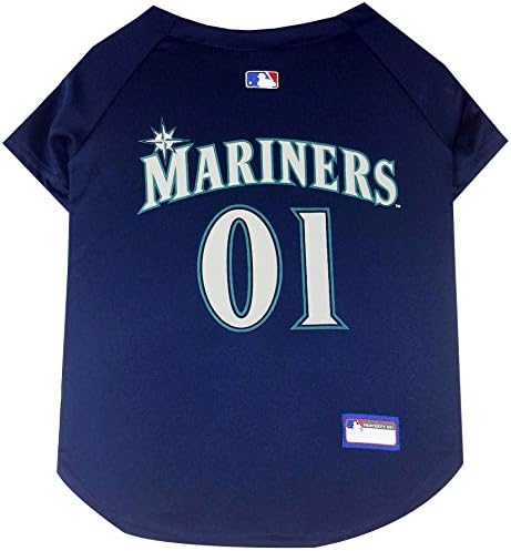 Official MLB Seattle Mariners Pet Jersey for Dogs & Cats, Size Small - Stylish Baseball Jersey for Your Furry Fan- Show Off Team Spirit with The Perfect Fan Apparel Gear for Pet, Dog & Cat by PETSFIRST