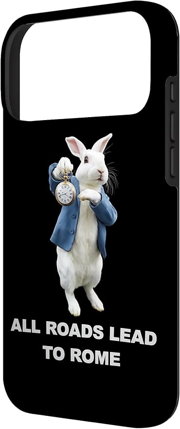 Funny AI Rabbit Meme Tshirt - All Roads Lead to Rome Humor Case for iPhone 17 Pro Max - Image 2