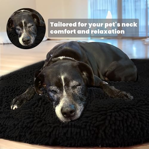 Muddy Mat® Cloud K-9 Bed for Dogs & Cats, Soft & Relaxing Donut Dog Bed, Chenille Material, Removable Cover, Washable & Dryer Safe–Black Large(40'x40') - Image 3