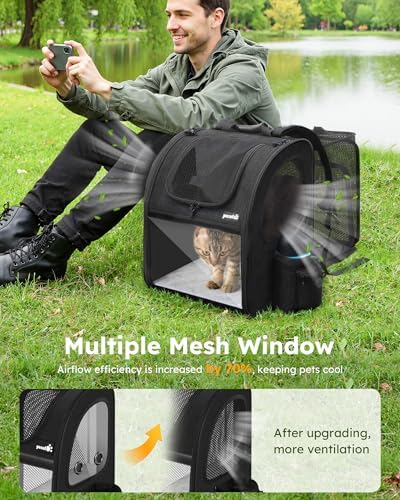 pecute Cat Backpack Expandable, Cat Backpack for Cat with Acrylic Window - Image 4