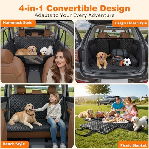 URPOWER Dog Car Seat Cover for Back Seat, Waterproof Hammock for Car & SUV - Image 4