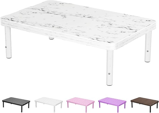 WALI Computer Monitor Stand for Desk, Adjustable Laptop Riser, Desk Monitor Stand Underneath Storage for Office, School Supplies (PTT001-M), 1 Pack, Marble by WALI