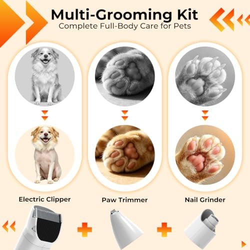 FIXR Dog Grooming Vacuum Kit with Clippers, 12000Pa Strong Suction, 2L Large Dust Cup, Low Noise <50dB, 8-in-1 Pet Hair Trimmer for Dogs Cats Shedding & Home Grooming - Image 3