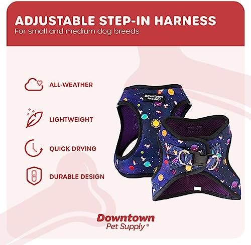 Downtown Pet Supply Step-in Dog Harness – No Pull, Adjustable Padded Mesh with Reflective Trim, Secure Buckle Strap – Comfortable & Breathable Small Dog Harness, X-Small, Space - Image 3