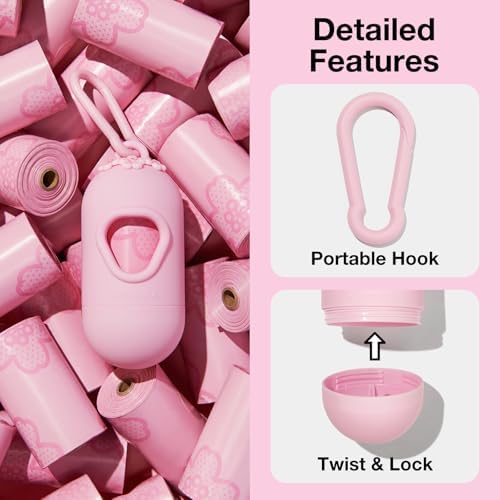 VETRESKA Dog Poop Bag Dispenser with 105 Cherry Blossom Scented Bags - Image 4