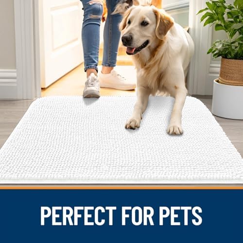 OLANLY Dog Door Mat for Muddy Paws 44x24, Super Absorbent Chenille Mud Mat - Image 6