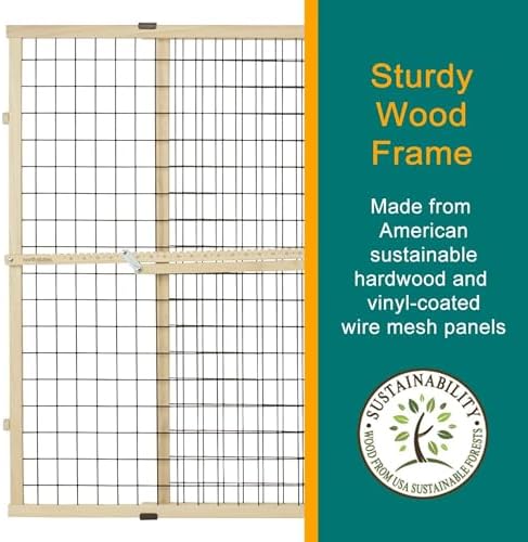 MYPET Wire Mesh Dog Gate: 29.5"-40" Wide, Pressure Mounted with No Tools; Expandable, Durable Pet Gates for Doors and Hallways, 37" Tall, Made with Sustainable Hardwood - Image 5