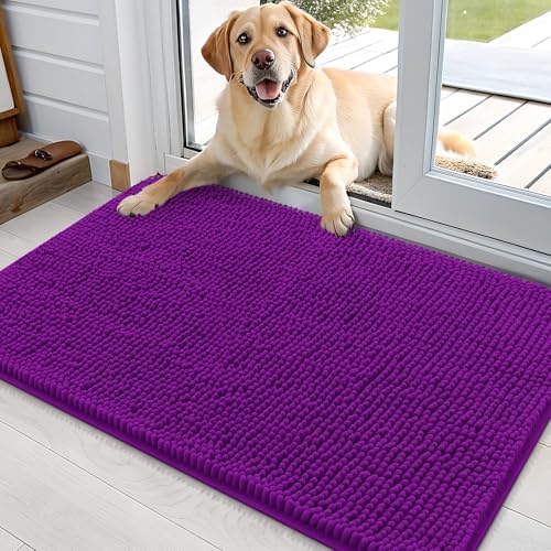 OLANLY Dog Door Mat for Muddy Paws 36x24, Super Absorbent Chenille Mud Mat by OLANLY