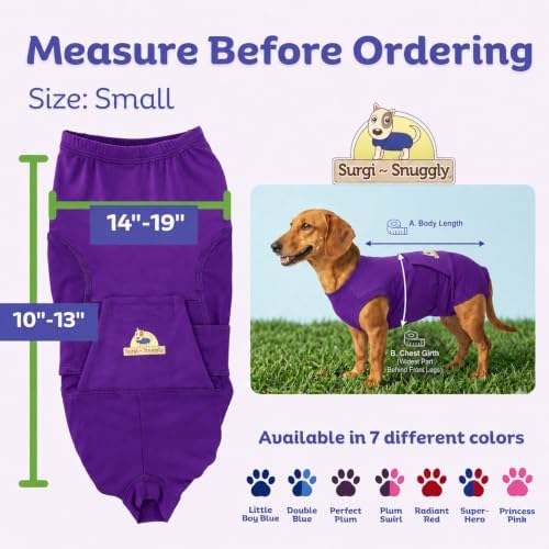 Surgi Snuggly Dog Surgery Recovery Suit, Cone Alternative, Spay/Neuter S - Image 6