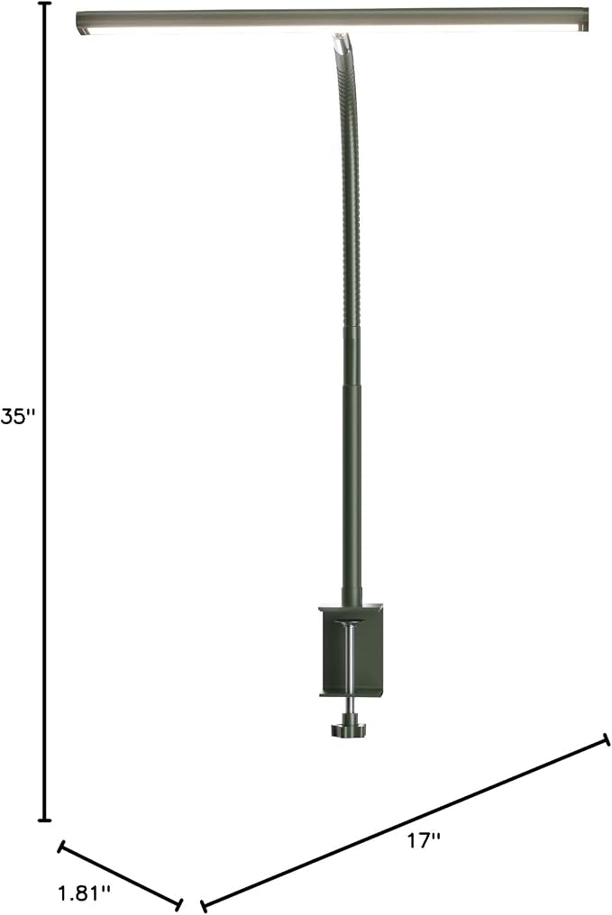 Airlonv LED Desk Lamp for Office Home, Eye-Caring Desk Light with Stepless Dimming Adjustable Flexible Gooseneck, 10W USB Adapter Desk Lamp with Clamp for Reading, Study, Workbench (Green) - Image 7