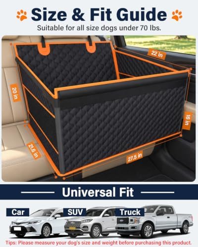 Instraella Dog Car Seat for Large Dogs, Hard Bottom Half Back Seat Extender - Image 4