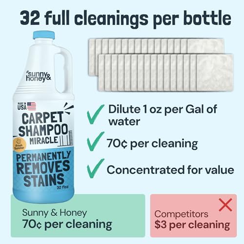 Sunny & Honey Carpet Cleaner Shampoo Solution for Machines, 32floz Summer - Image 6