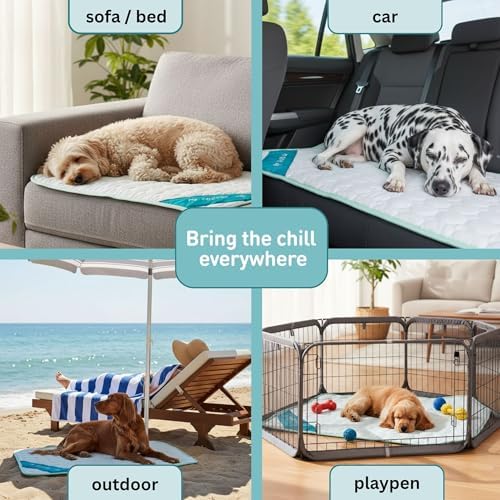 Dog Cooling Mat, Indoor & Outdoor, XL Self Cooling Pad - Image 5
