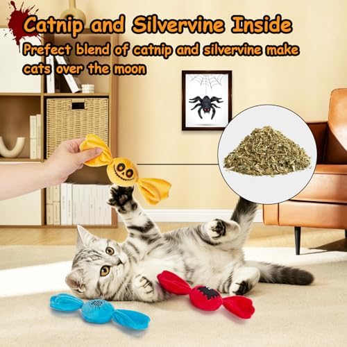 Retro Shaw Halloween Cat Toys for Indoor Cats, Crinkle Catnip Toys 3 Pack - Image 2