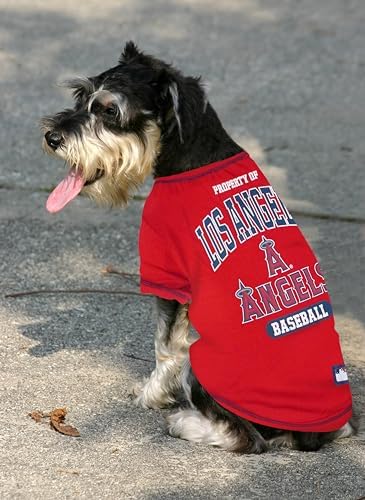 MLB Los Angeles Angels Dog T-Shirt Large. - Licensed Shirt for Pets Team Colored with Team Logos- Premium Stretchable Materials for The Comfort of Your Dog & Cat - Image 2