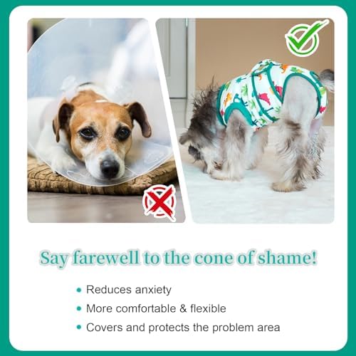 Dog Surgery Recovery Suit,Female Male Dog Onesie for Spay Neuter,Substitute E-Collar & Cone,Anti-Licking Breathable Onesie for Small Medium Large Dogs,Dinosaur XL - Image 5