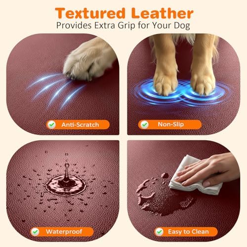 URPOWER Hard Bottom Dog Car Seat Cover for Back Seat, PU Leather Hammock - Image 3