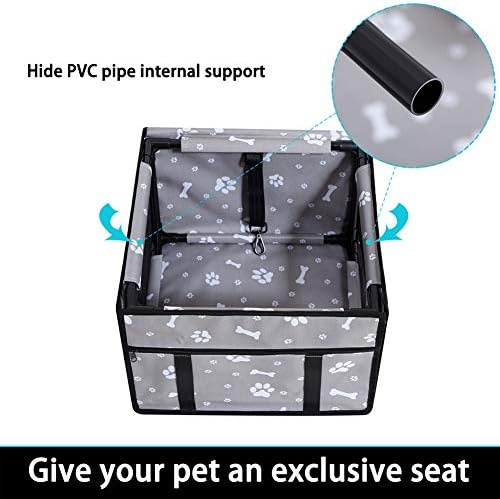 GENORTH Dog Car Seats for Small and Medium Dogs,Portable Puppy/Pet Car Booster Seat with Clip-On Leash and Mesh Window for Pet Up to 20 lbs - Image 4