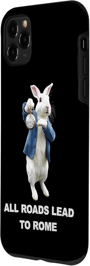 Funny AI Rabbit Meme Tshirt - All Roads Lead to Rome Humor Case for iPhone 11 Pro Max - Image 2