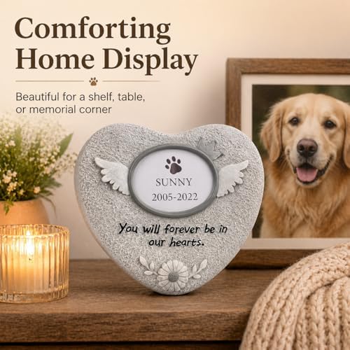 Pet Memorial Stone for Loss of Dog or Cat - Dog Memorial Gifts with Flower Language Design - Heartfelt Pet Loss Sympathy Gift - Dog Passing Away Remembrance Keepsake - Image 5