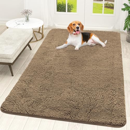 OLANLY Dog Door Mat for Muddy Paws 59x35, Super Absorbent Chenille Mud Mat by OLANLY