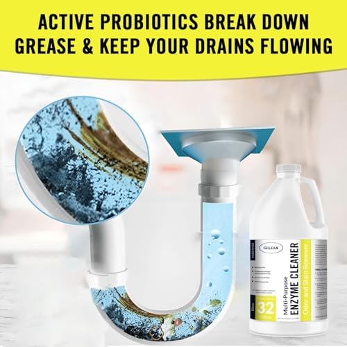 Multi-Purpose Probiotic Enzyme Citrus Cleaner, 1/2 Gallon (64 oz.) - Pet Stain and Odor Remover - Concentrated - Professional & Home Strength Drains, Floors, Bathrooms, Toilets Trash Can, Made in USA - Image 5