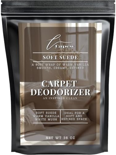 Lapew Soft Suede Carpet Deodorizer Powder - Pet Safe Freshener for Vacuuming | Scented Odor Eliminator for Home | 36 oz by Lapew