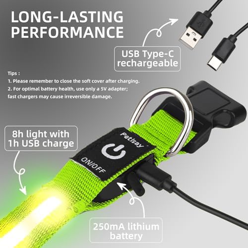 Super Bright LED Dog Collar, Waterproof Light up Collars(Green, S) - Image 7