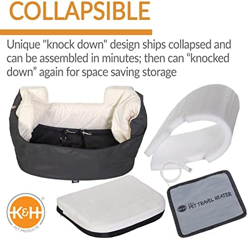 K&H Bucket Booster Dog Car Seat for Small to Medium Dogs, Heated, Charcoal - Image 3