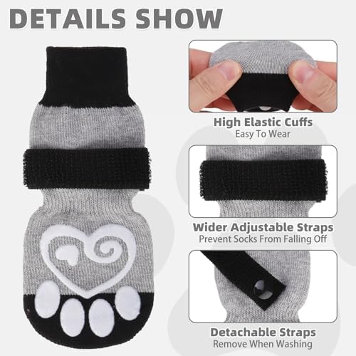 KOOLTAIL Dog Socks for Hot/Cold Pavement to Prevent Licking Paws,Dog Boots&Paw Protector for Hardwood Floors Anti Slip,Traction Control Booties for Small Medium Large Senior Dogs - Image 3