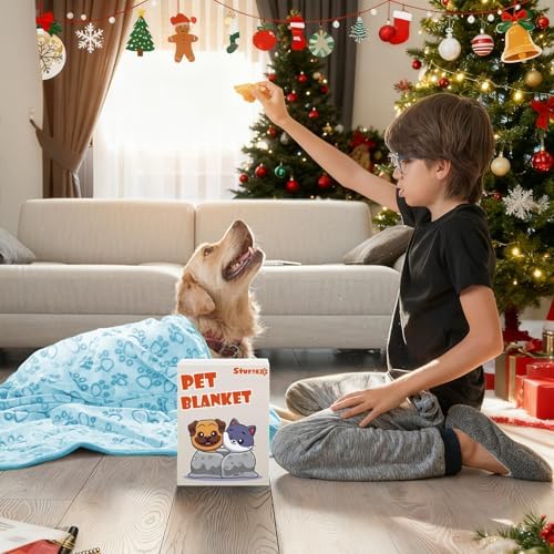 Stuffed Dog Blanket, Blue Premium Soft Throw Flannel Fleece Blanket for Medium Small Dogs, Pet Puppy Blankets for Kitten Cat, Christmas Pet Gift for Bed Cover, Couch, Crate(24x32 inch (Pack of 1)) - Image 5