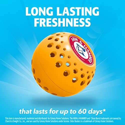 Arm & Hammer OdorBusterz® Odor Eliminator Balls, Clean Burst, 10 Count – Baking Soda Odor Control for Closets, Drawers, Hampers & Small Spaces - Image 4