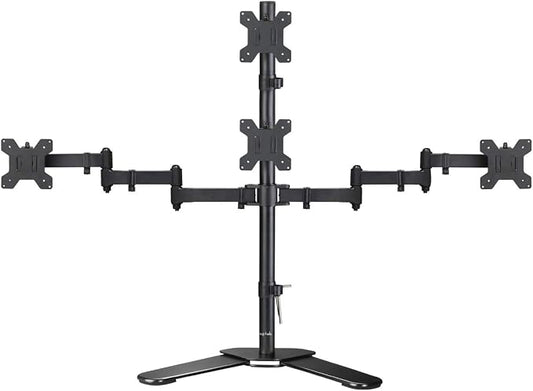 Suptek Quad LED LCD Monitor Stand up Free-Standing Desk Stand Extra Tall 31.5" Pole Heavy Duty Fully Adjustable Mount for 4 (3+1) / Four Screens up to 27 inch (ML6864) by suptek