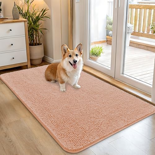 OLANLY Dog Door Mat for Muddy Paws 45x27, Super Absorbent Chenille Mud Mat by OLANLY
