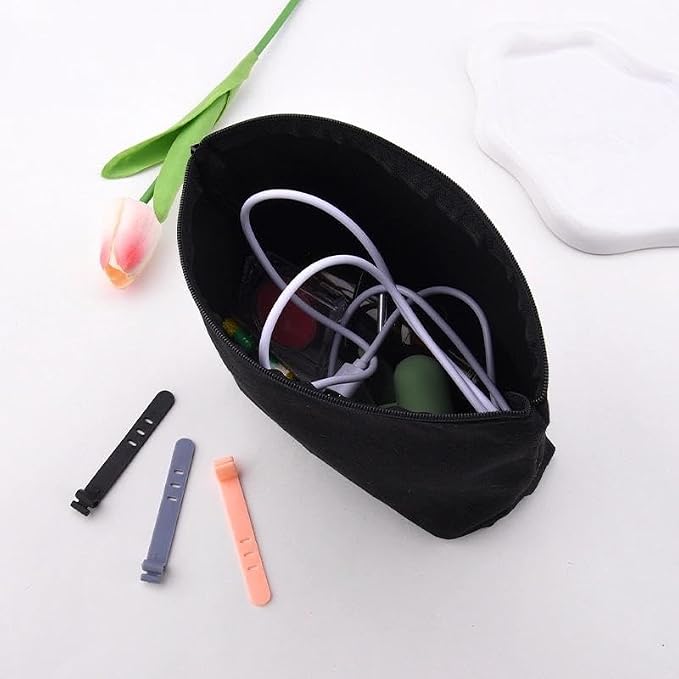 Plug Cable Charger Tech Pouch Charging Cable Organizer Travel Bag Small Usb Wire Storage Bag Earphone Case Pouch Silicone Cord Ties for Electronics Cell Phone Charger Bags for Men Women Charge Wrap - Image 7