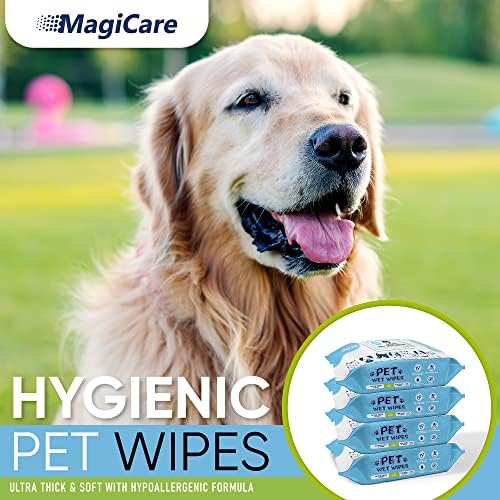 MAGICARE Pet Wipes – 400 pcs Dog Wipes – 8x8 Inch Unscented Dog Paw Cleaner Wipes for Body, Ears, Face, and Skin – Ultra Thick & Soft with Hypoallergenic Formula – Ideal Pet Wipes for Dogs & Cats - Image 2
