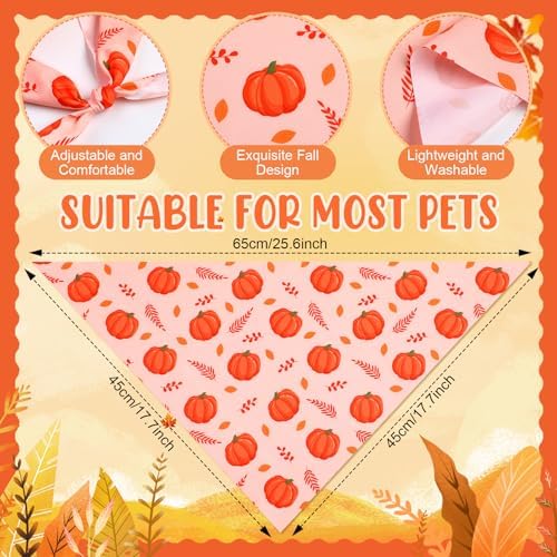 Weewooday 50 Pcs Fall Thanksgiving Dog Bandanas Bulk, Medium Pets Charm - Image 3