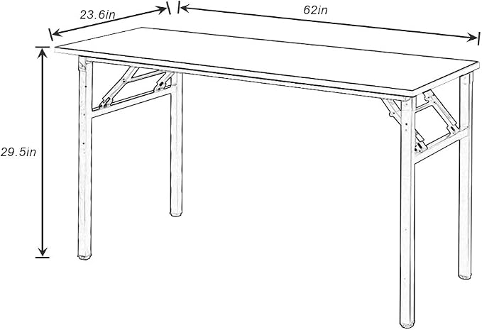 Need Home Office Desk - 62 Inches Large Computer Desk Sturdy Black Table Foldable Desk Gaming Computer Table No Assembly Required Teak&White AC5BW(157.5 * 60) | White Frame Writing Gaming Work Table/Foldable Home Office Desk/Sewing Table, No Assembly R... - Image 3