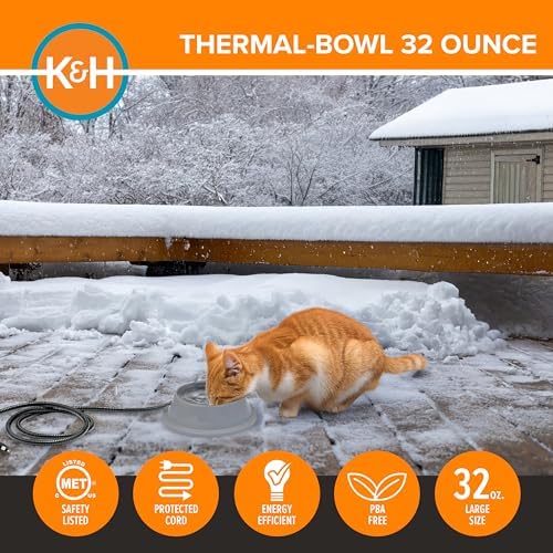 K&H Heated Water Bowl, Thermal-Bowl for Cats & Dogs, Safety Listed 12W - Image 5