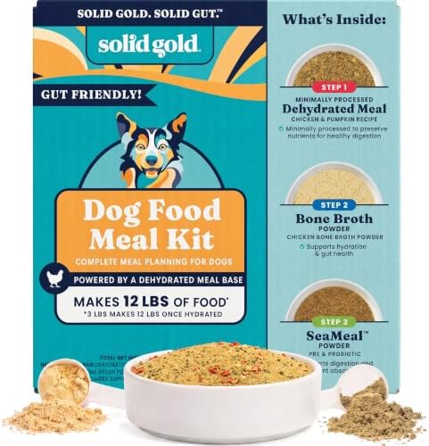 Solid Gold Chicken Dehydrated Dog Food Kit-Bone Broth,Probiotic Makes 12lbs by SolidGoldPet